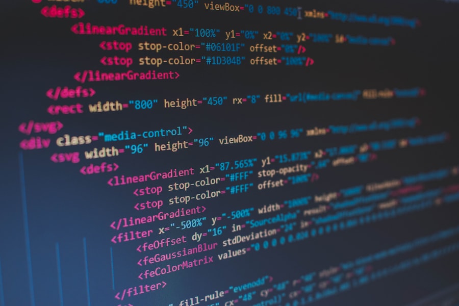 Website development code on screen