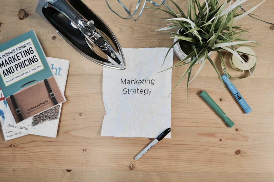 Digital advertising strategy planning on a desk