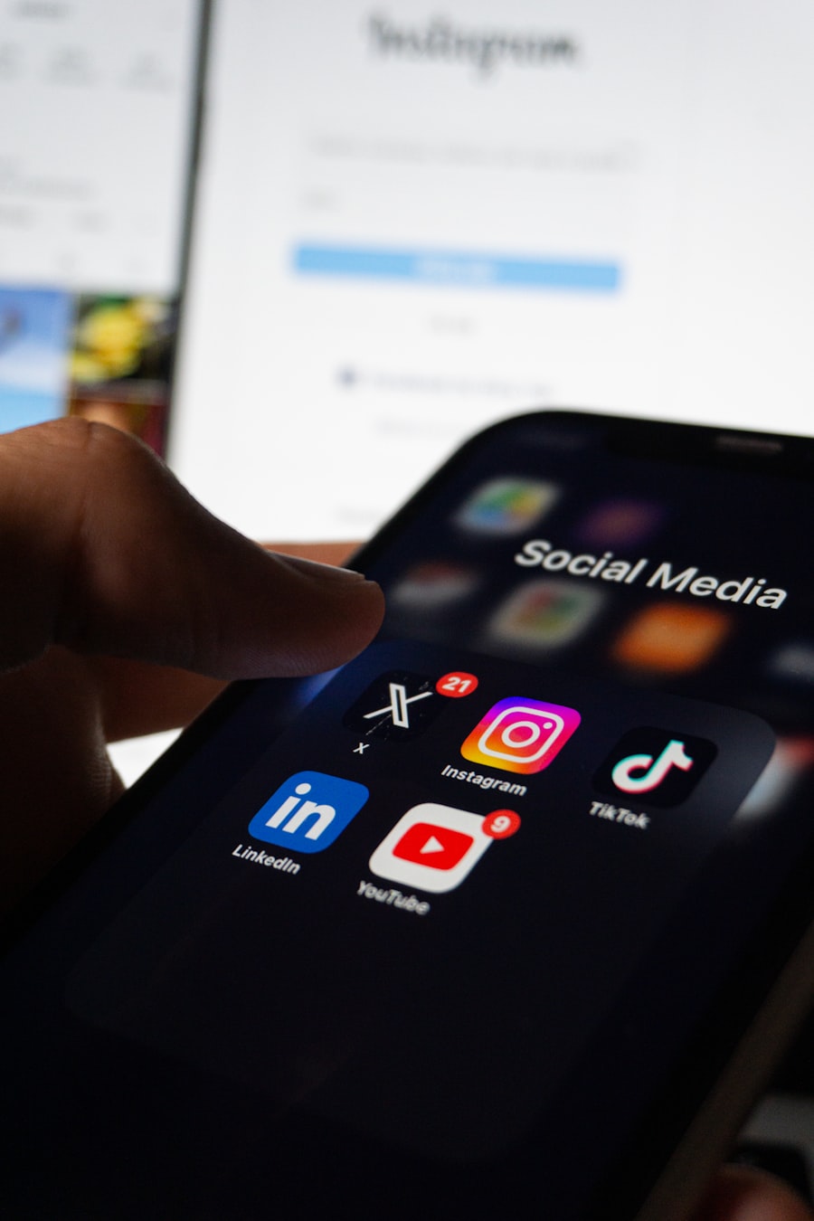 Social media advertising on a smartphone